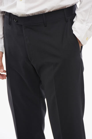 Virgin Wool Double-Breasted Suit With Peak Lapel
