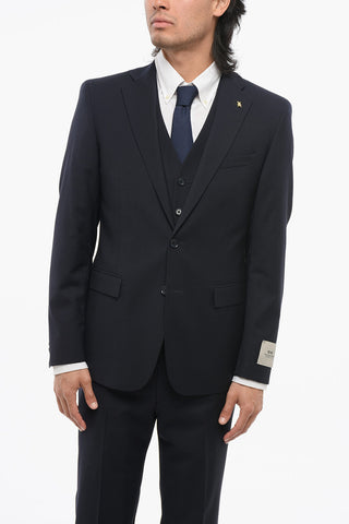 CC COLLECTION 3-Piece REFINED Jacquard Wool Blend Suit