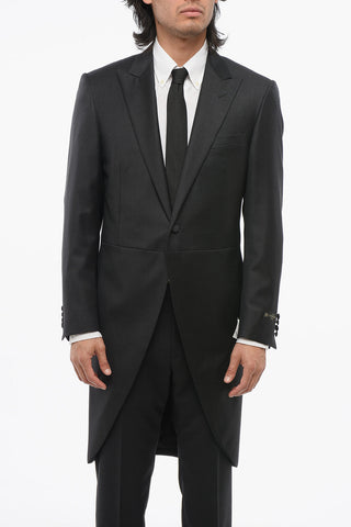 Virgin Wool Peak Lapel LEADER Tail-Coat Blazer