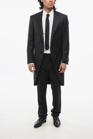 Virgin Wool Peak Lapel LEADER Tail-Coat Blazer