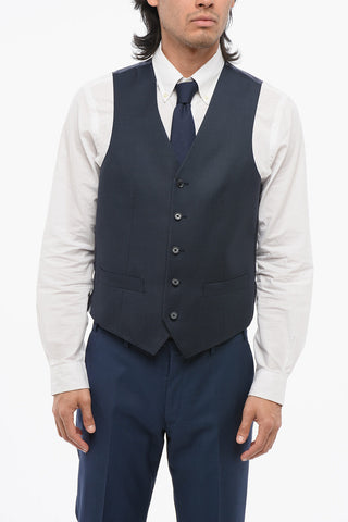 CC COLLECTION Virgin Wool Bird's Eye Waistcoat REFINED