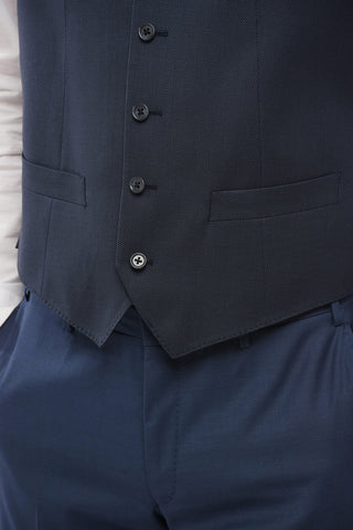 CC COLLECTION Virgin Wool Bird's Eye Waistcoat REFINED