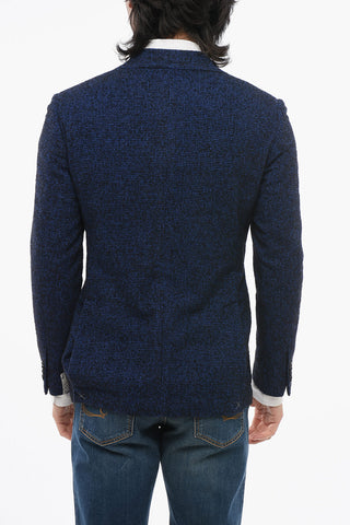 Blazer aus Wollmischung mit Fuzzy-Muster