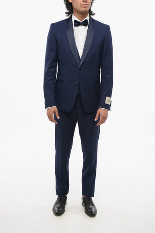 CC COLLECTION 3-Piece RESET Suit with Satin Shawl Lapel