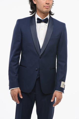 CC COLLECTION 3-Piece RESET Suit with Satin Shawl Lapel