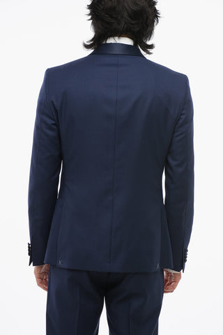 CC COLLECTION 3-Piece RESET Suit with Satin Shawl Lapel