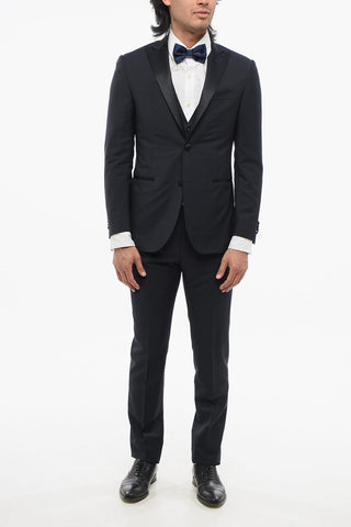 CODE Virgin Wool 3 Piece Suit With Peak Lapel