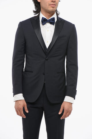 CODE Virgin Wool 3 Piece Suit With Peak Lapel