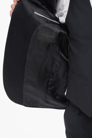 CODE Virgin Wool 3 Piece Suit With Peak Lapel