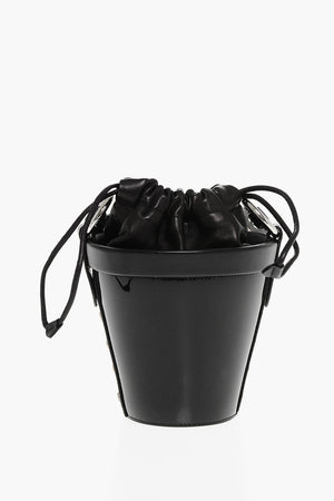 Patent Leather Bucket Bag with Adjustable Strap