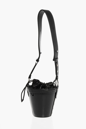 Patent Leather Bucket Bag with Adjustable Strap