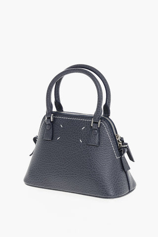MM11 Textured Leather 5AC Crossbody Bag with Canvas Detail
