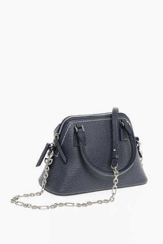 MM11 Textured Leather 5AC Crossbody Bag with Canvas Detail