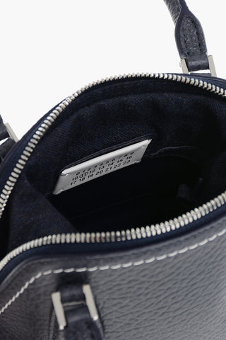 MM11 Textured Leather 5AC Crossbody Bag with Canvas Detail