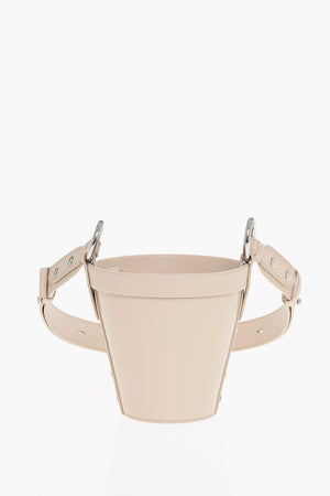 Patent Leather Bucket Bag with Adjustable Strap