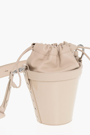 Patent Leather Bucket Bag with Adjustable Strap