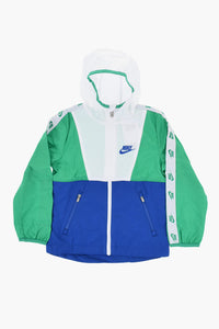 Kariertes Ripstop-Colorblock-Windjacke mit Kapuze