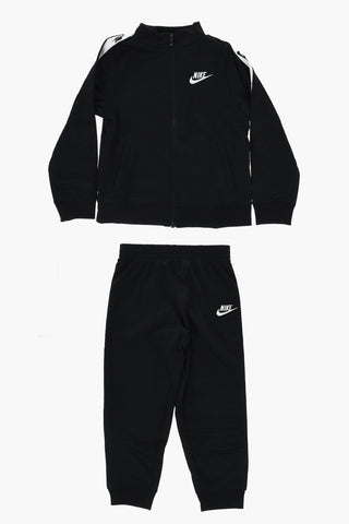 Solid-Color Sweatshirt and Joggers Set with Branded Side Tape