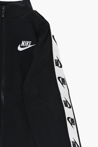 Solid-Color Sweatshirt and Joggers Set with Branded Side Tape