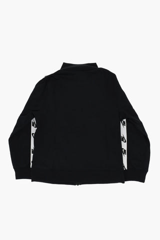 Solid-Color Sweatshirt and Joggers Set with Branded Side Tape