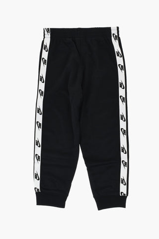 Solid-Color Sweatshirt and Joggers Set with Branded Side Tape
