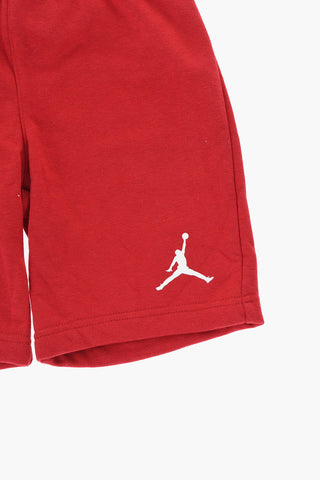 AIR JORDAN Brushed Cotton Blend Shorts with Printed Logo