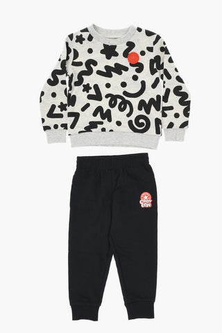 ALL STAR CHUCK TAYLOR Set Felpa Girocollo e Joggers in Misto Cotone Garzato