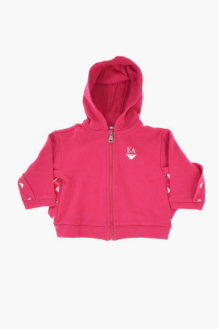 EMPORIO Felpa in Cotone Leggero a Tinta Unita con Chiusura Zip