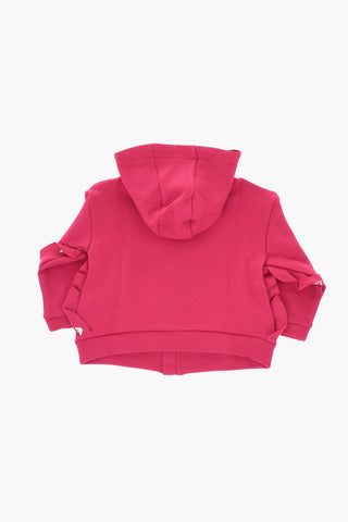 EMPORIO Felpa in Cotone Leggero a Tinta Unita con Chiusura Zip