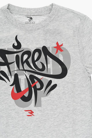 Set aus 3 Rundhals-T-Shirts BRAND FIRED UP aus Baumwolle mit Front-Graffiti-Print
