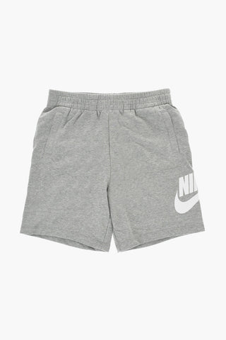 Set T-Shirt e Shorts in Tinta Unita con Logo Stampato