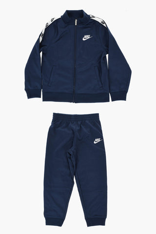 Set Felpa e Joggers in Tinta Unita con Banda Laterale Logata
