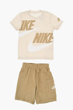 Set T-Shirt mit Rundhalsausschnitt und Cargo-Shorts mit elastischem Bund