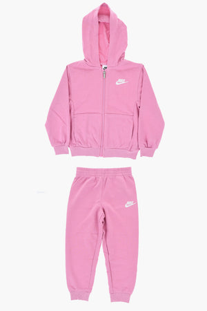 Set aus Sweatjacke mit durchgehendem Reißverschluss und Jogginghose in Uni mit kontrastierendem Logo