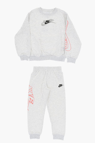 기모 면 크루넥 스웨트셔츠 및 조거 팬츠 세트 프린트 로고