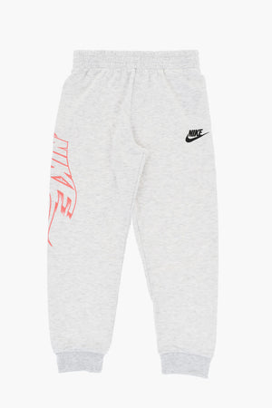 Set Felpa Girocollo e Joggers in Cotone Garzato con Logo Stampato