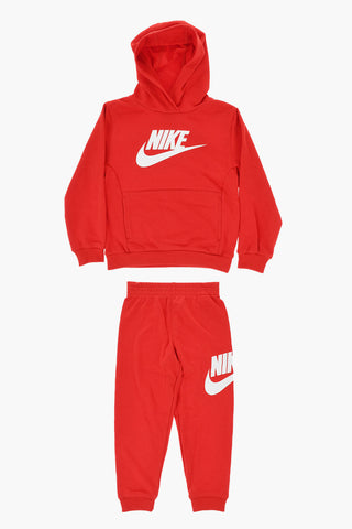 Solid-Color Hoodie and Joggers Set with Printed Logo