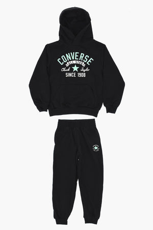 ALL STAR CHUCK TAYLOR Set Felpa Hoodie e Joggers in Tinta Unita con Logo Stampato