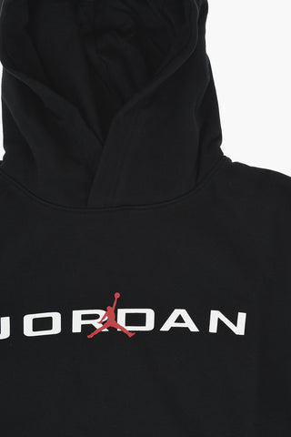 AIR JORDAN Solid-Colour Hoodie with Contrast Logo