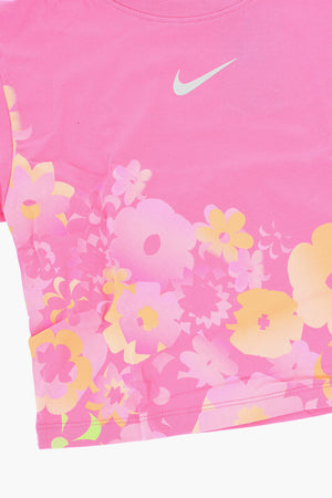 Set aus Rundhals-T-Shirt und Shorts mit Blumenmuster