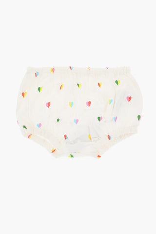 Bloomer in Cotone Leggero con Stampa Cuori All-Over