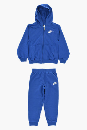 Set aus Sweatjacke mit durchgehendem Reißverschluss und Jogginghose in Uni mit kontrastierendem Logo