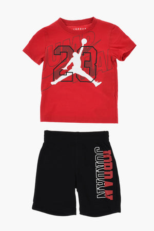 AIR JORDAN 크루넥 티셔츠 & 쇼츠 세트 프린트 로고