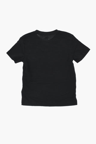 Solid-Color T-Shirt and Shorts Set with Printed Logo