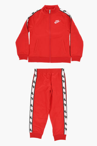 Solid-Color Sweatshirt and Joggers Set with Branded Side Tape