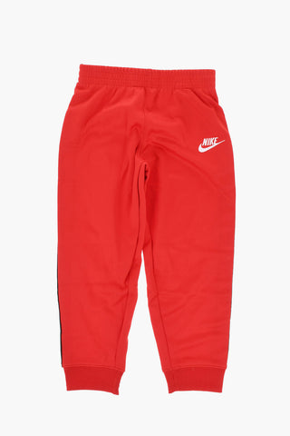 Solid-Color Sweatshirt and Joggers Set with Branded Side Tape