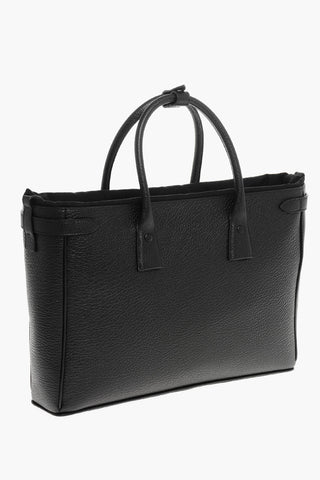 MM11 Borsa Tote 5AC DAILY in Pelle Martellata con Dettaglio in Canvas