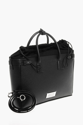 MM11 Borsa Tote 5AC DAILY in Pelle Martellata con Dettaglio in Canvas