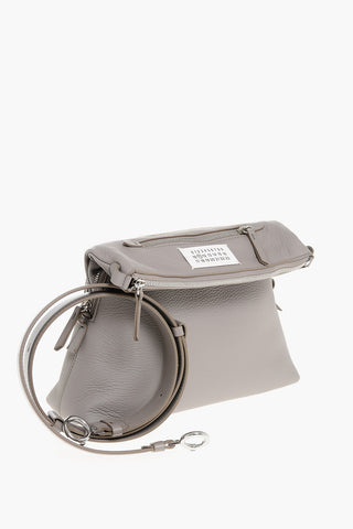 MM1 Textured Leather 5AC Crossbody Bag with Adjustable Shoulder Strap
