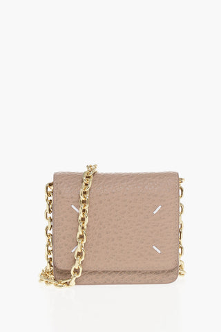 MM11 Hammered Leather Wallet with Chain Shoulder Strap